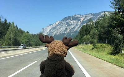 Reisemaskottchen Ole Einar on the road