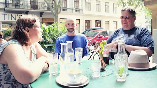 Gruppe Beeinträchtigter (blind, Cerebralparese, beinamputiert) Eine Gruppe von Beeinträchtigten
