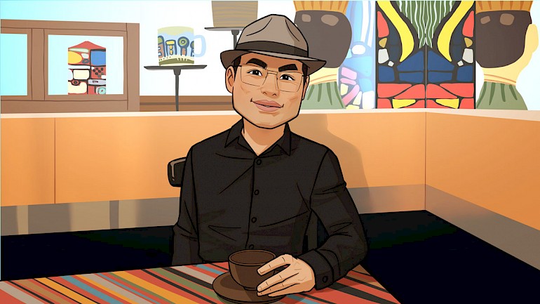 Interview mit Schnellzeichner & Karikaturist Xi Ding Karikatur von Schnellzeichner Xi Ding