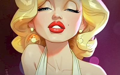 Karikatur von Marilyn Monroe - ©Xi Ding